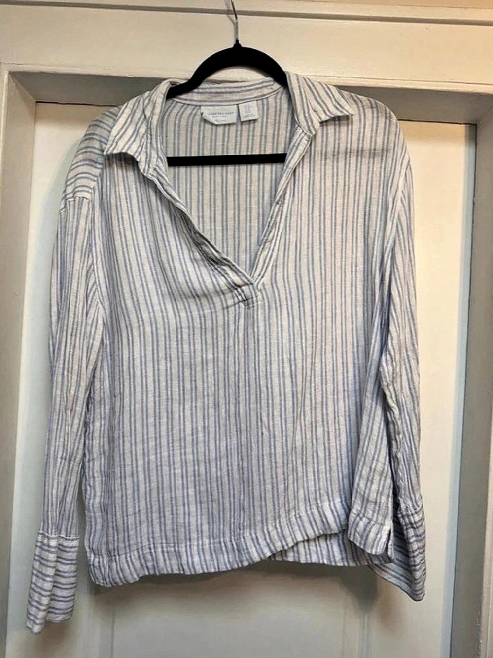 Martha Stewart Collection Striped Linen Top Size Medium